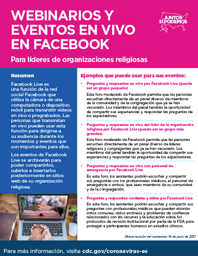 Facebook Live Events for Faith-Based Leaders — Spanish