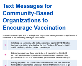 Text Messages for Community-Based Organizations to Encourage Vaccination