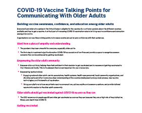 COVID-19 Vaccine Talking Points for Communicating With Older Adults 