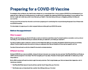 Preparing for a COVID-19 Vaccine