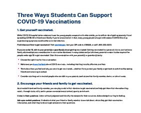 Three Ways Students Can Support COVID-19 Vaccinations