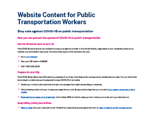 Website Content for Public Transportation Workers