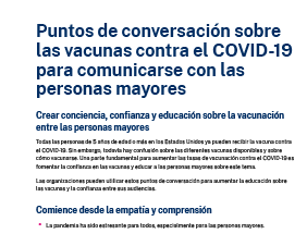 Puntos de conversación sobre las vacunas contra el COVID-19 para comunicarse con las personas mayores
