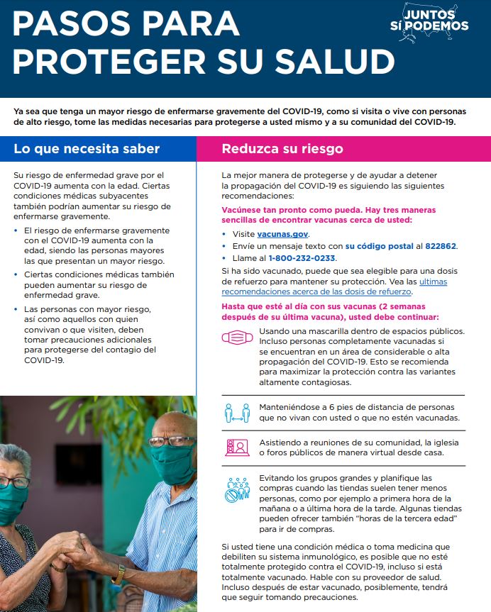 Steps to Protect Your Health — Spanish 