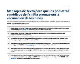 Mensajes de texto para que los pediatras y médicos de familia promuevan la vacunación de los niños
