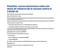 Plantilla: correo electrónico sobre las vacunas actualizadas contra el COVID-19