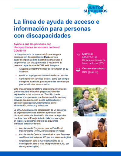 La línea de ayuda de acceso e información para personas con discapacidad  DIAL 