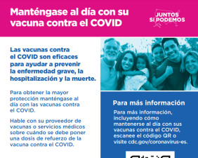 Manténgase al día con su vacuna contra el COVID