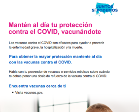 Mantén al día tu protección contra el COVID, vacunándote 